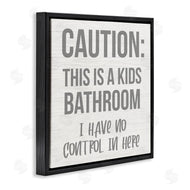 Stupell Studio | Funny Caution Kid's Bathroom