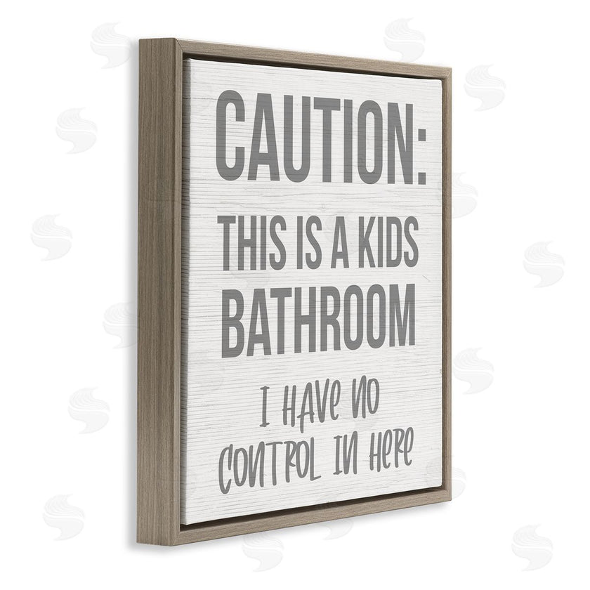 Stupell Studio | Funny Caution Kid's Bathroom