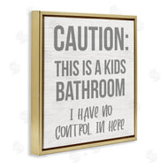 Stupell Studio | Funny Caution Kid's Bathroom