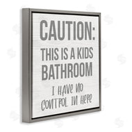 Stupell Studio | Funny Caution Kid's Bathroom