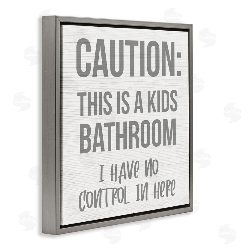 Stupell Studio | Funny Caution Kid's Bathroom