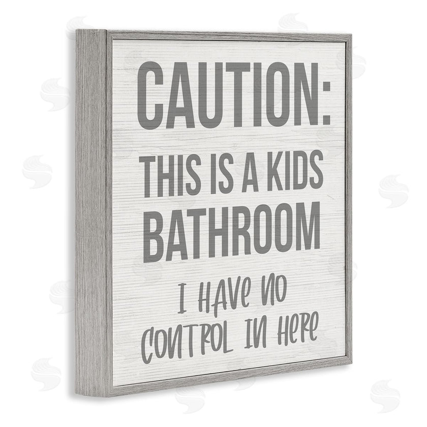 Stupell Studio | Funny Caution Kid's Bathroom