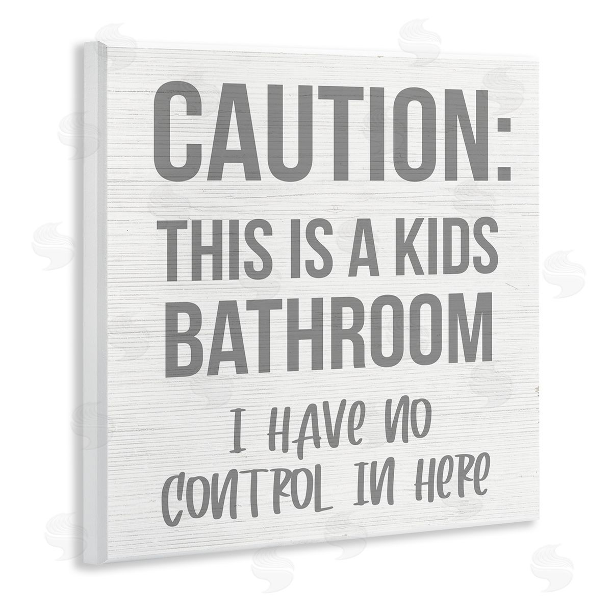 Funny Caution Kid's Bathroom Wood Plaque Wall Art, Home Decor by Stupell Studio