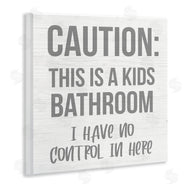 Stupell Studio | Funny Caution Kid's Bathroom