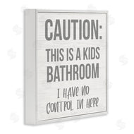 Stupell Studio | Funny Caution Kid's Bathroom