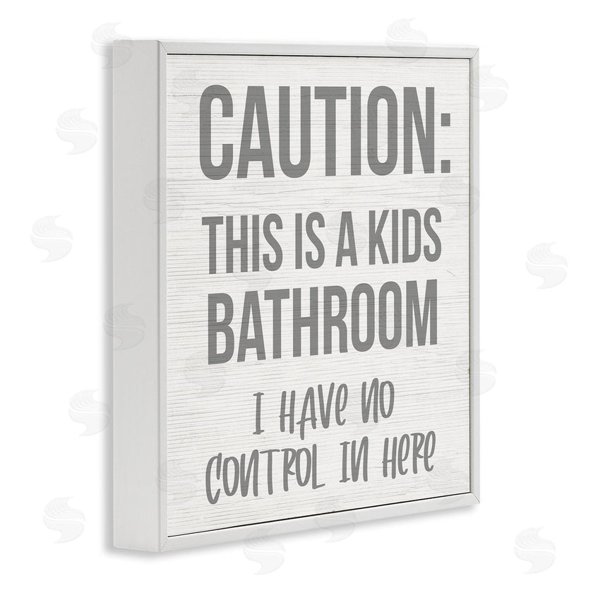 Stupell Studio | Funny Caution Kid's Bathroom