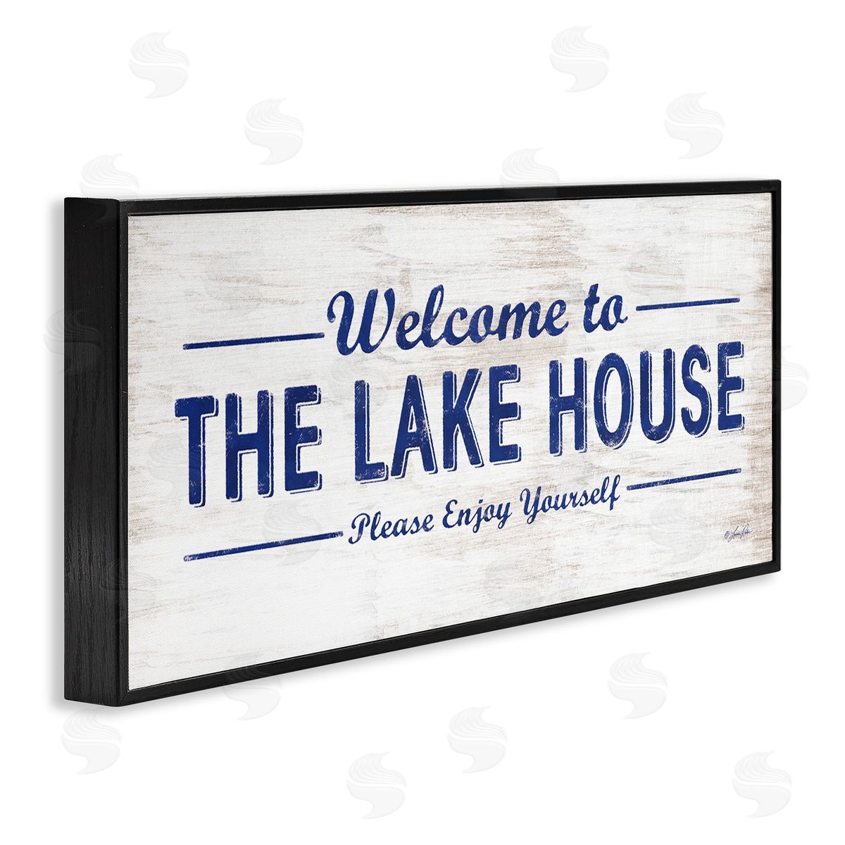 Welcome to the Lake House Black Frame Print Wall Art, Home Decor by Lauren Rader