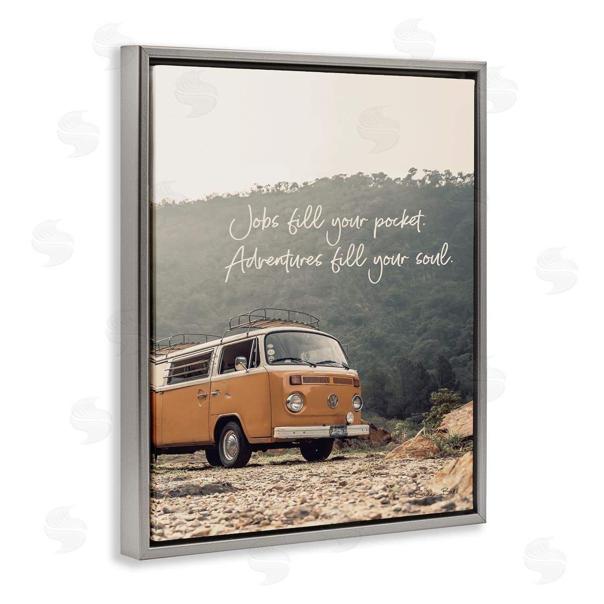 Adventures Fill Your Soul Grey Floating Frame Canvas Wall Art, Home Decor by Susan Ball