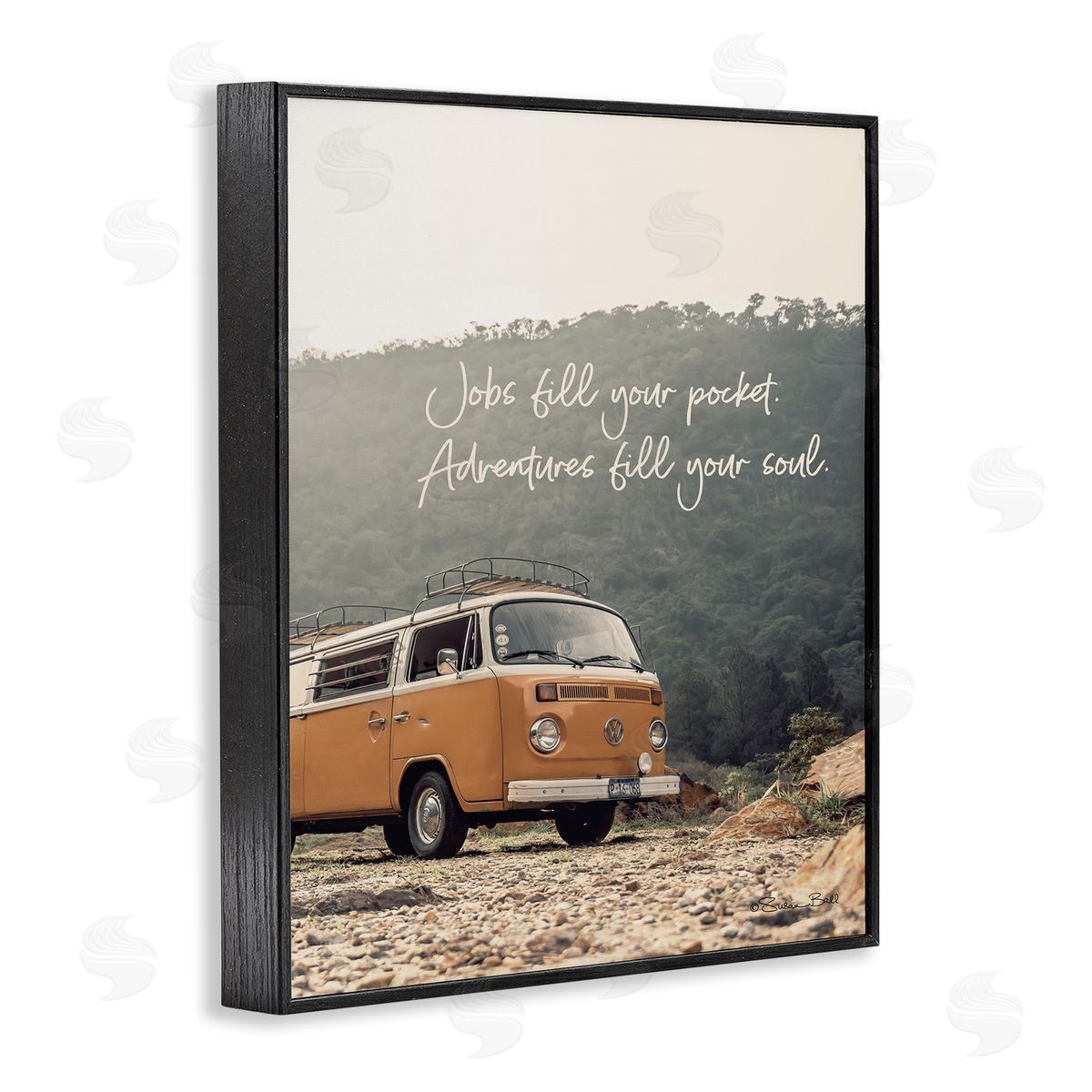 Adventures Fill Your Soul Black Frame Print Wall Art, Home Decor by Susan Ball