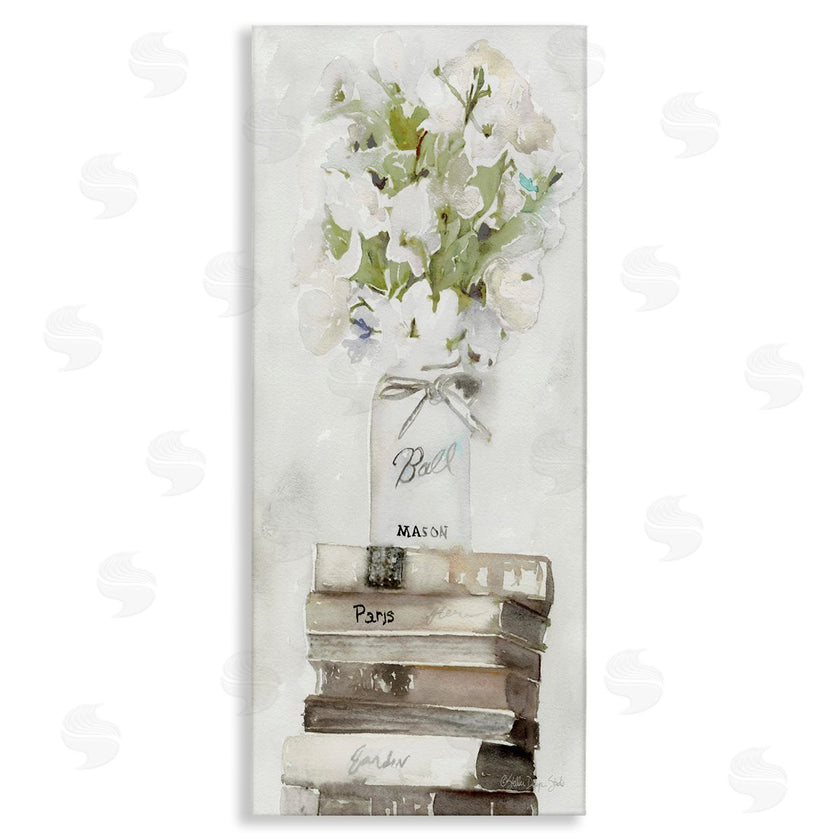 Stellar Studio | White Florals on Distressed Books