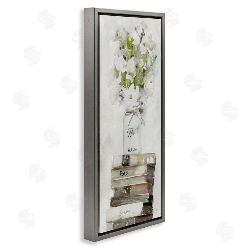 Stellar Studio | White Florals on Distressed Books