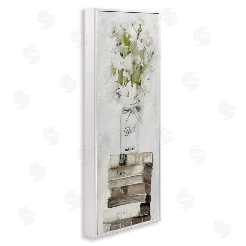 Stellar Studio | White Florals on Distressed Books