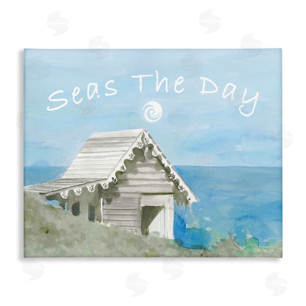 Seas the Day Beach Cottage Canvas Wall Art, Home Decor by Stellar Studio