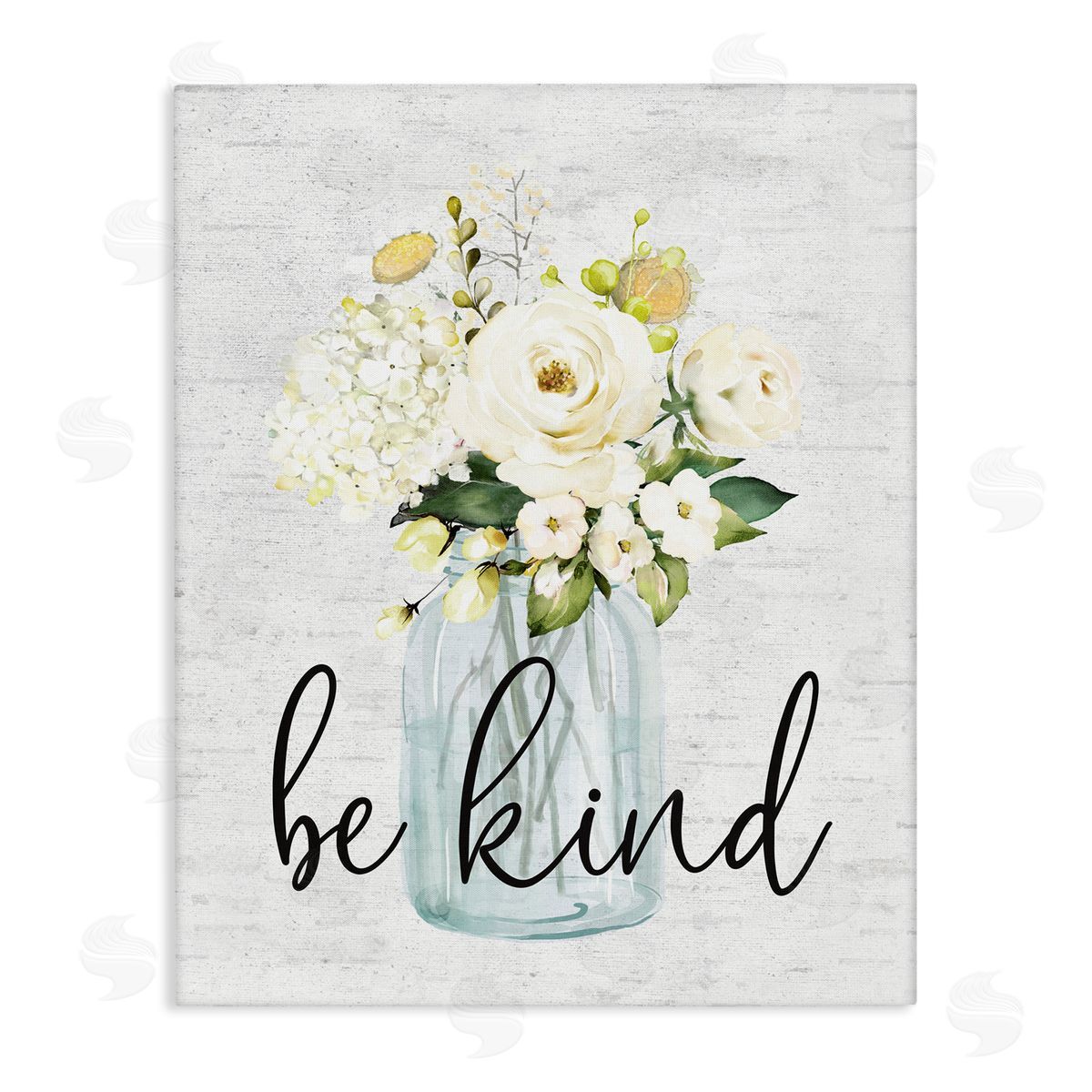 Be Kind Soft Spring Bouquet Canvas Wall Art, Home Decor by Lettered and Lined
