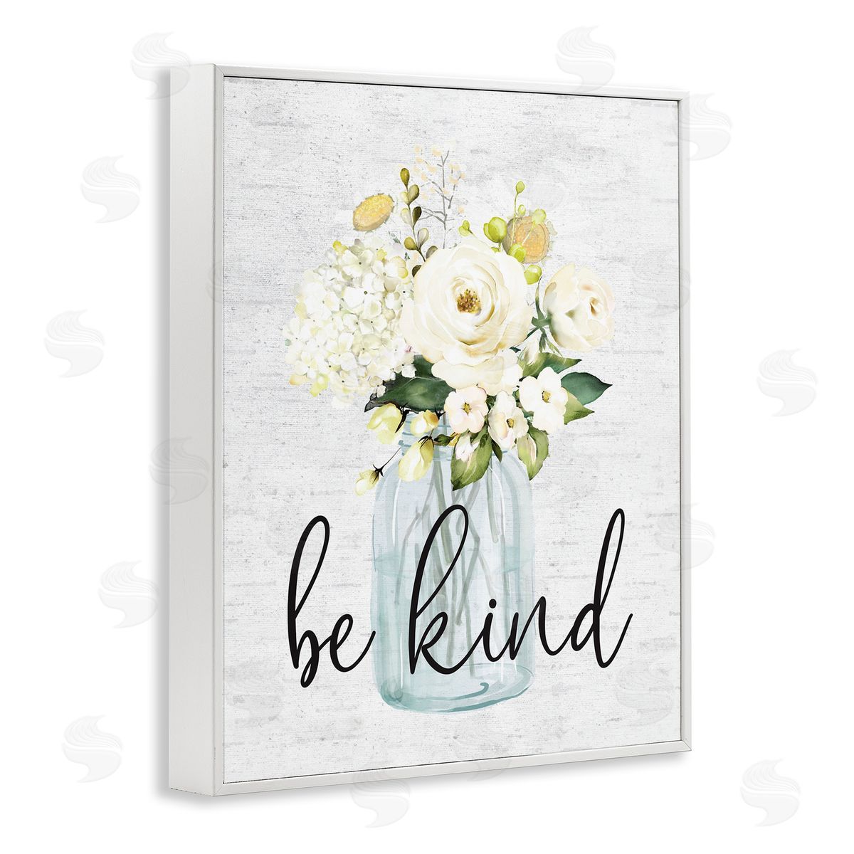 Be Kind Soft Spring Bouquet White Frame Print Wall Art, Home Decor by Lettered and Lined