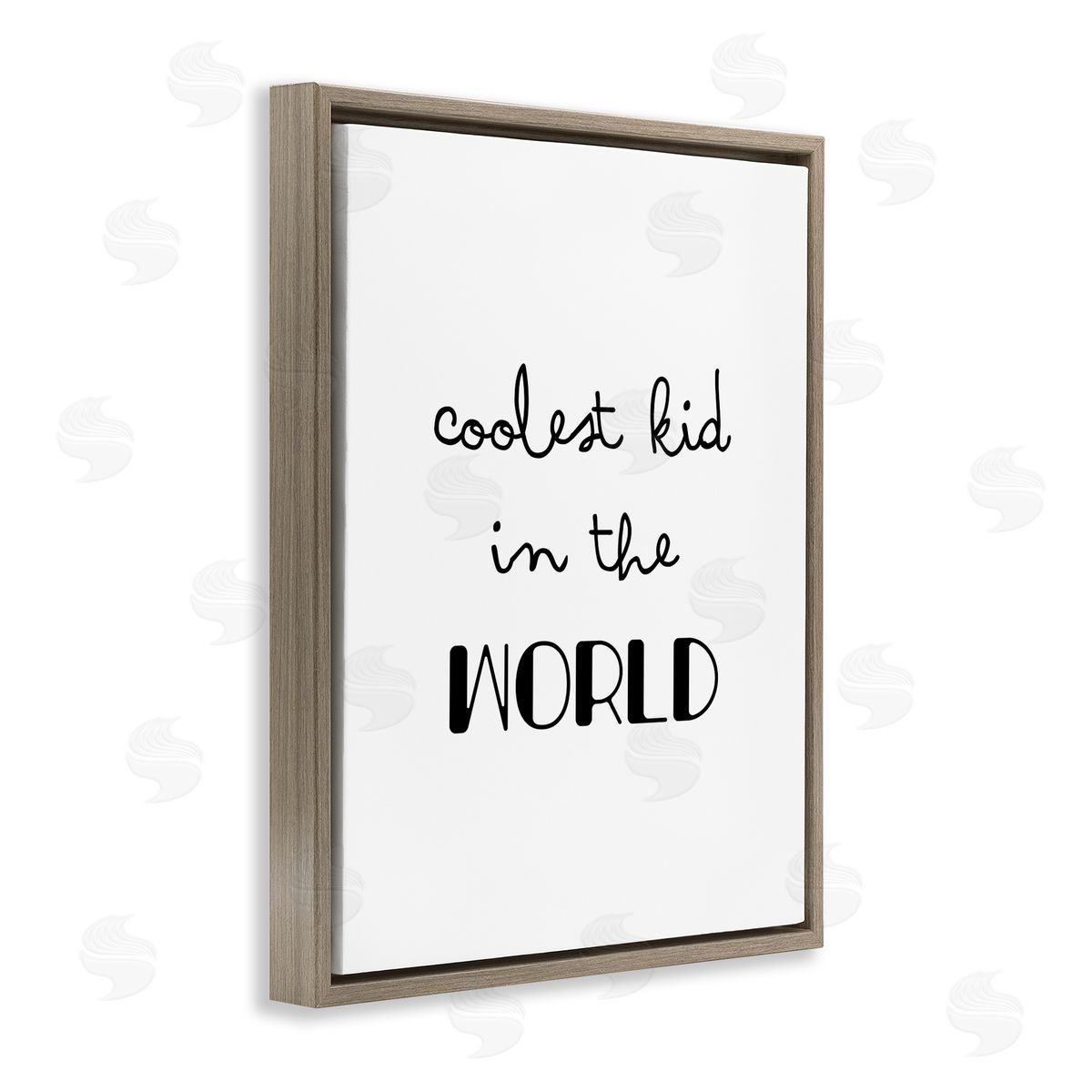 Coolest Kid In the World Brown Floating Frame Canvas Wall Art, Home Decor by Seven Trees