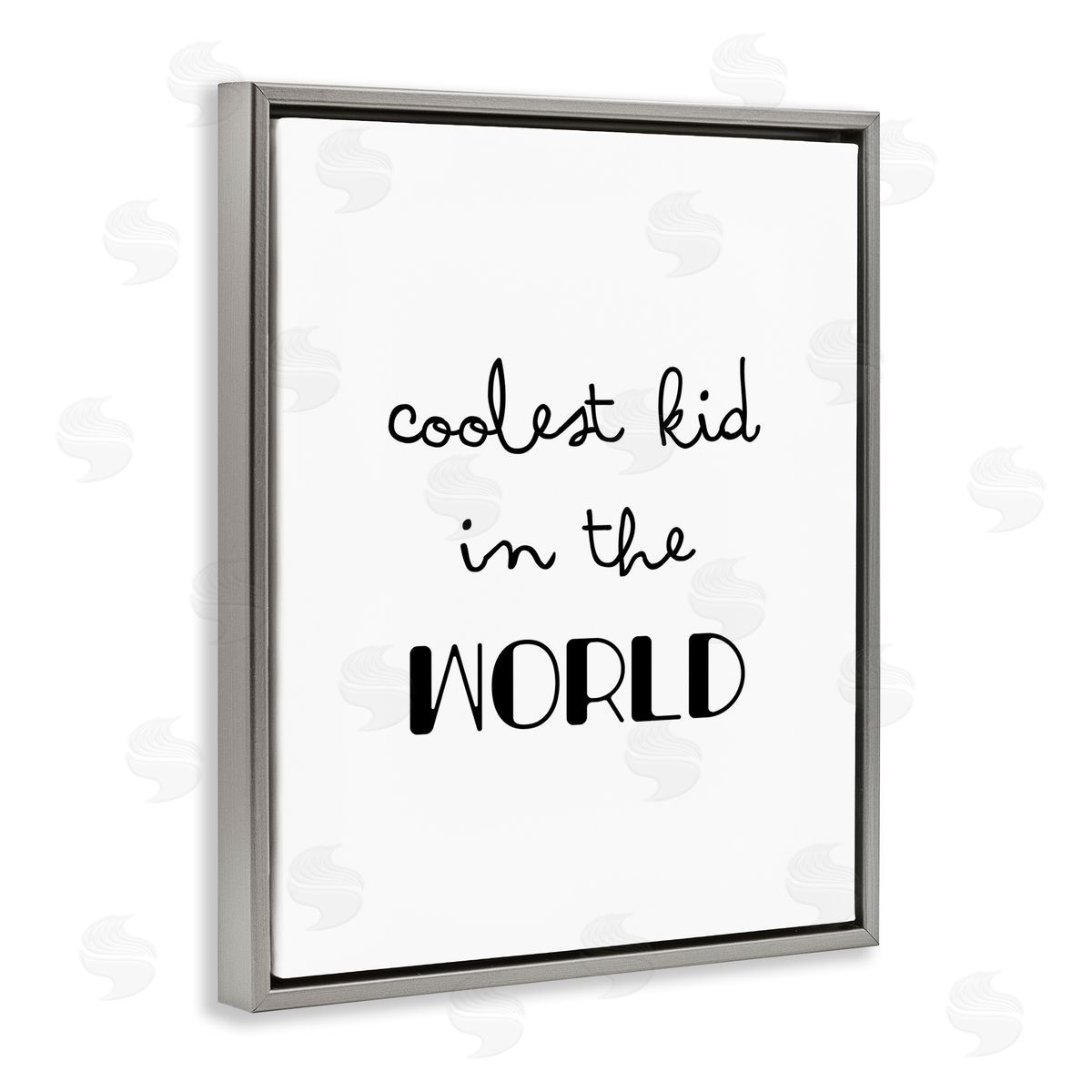Coolest Kid In the World Grey Floating Frame Canvas Wall Art, Home Decor by Seven Trees