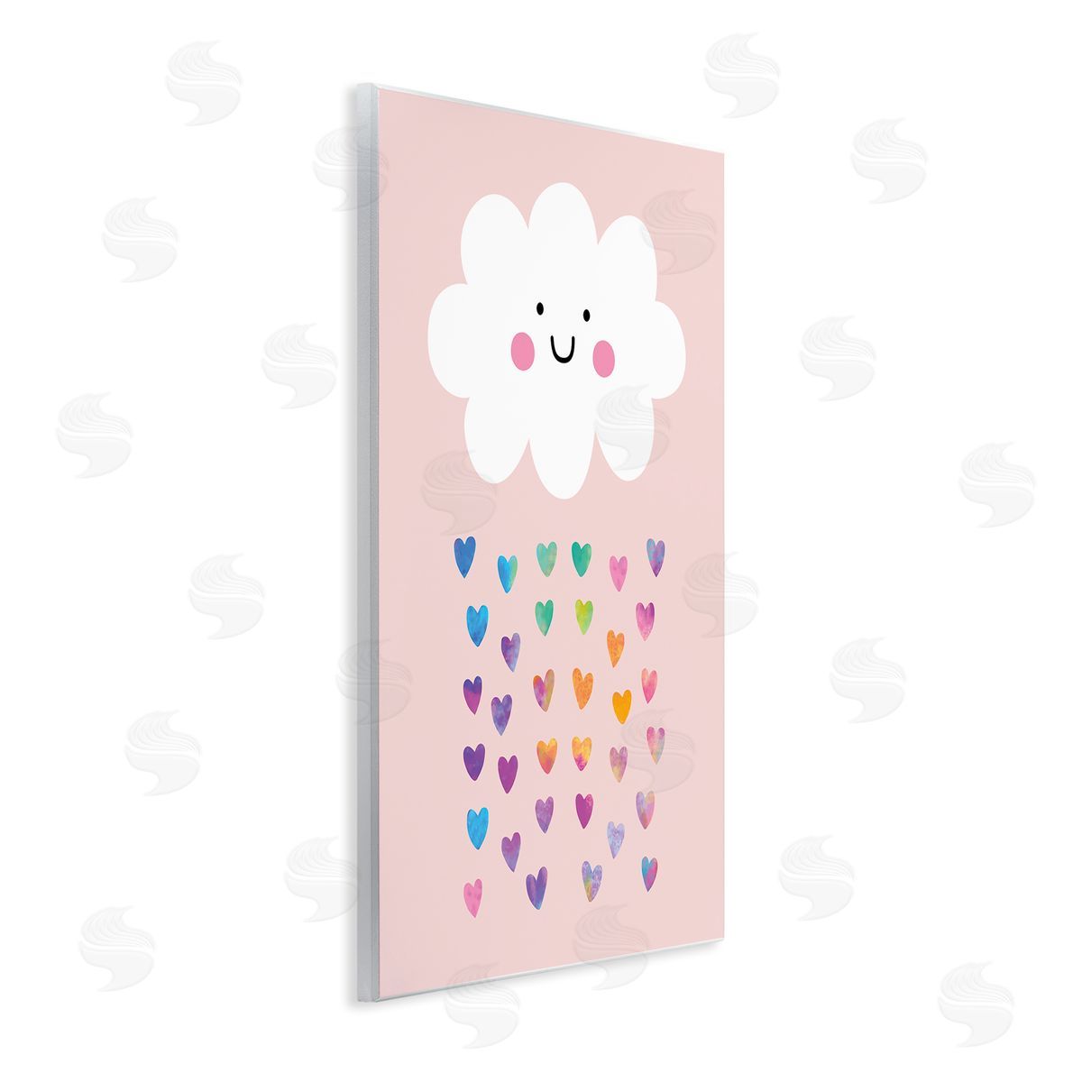Happy Cloud with Rainbow Hearts Wood Plaque Wall Art, Home Decor by Seven Trees