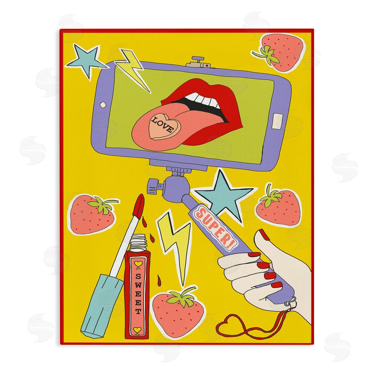 Super Sweet Retro Selfie Canvas Wall Art, Home Decor by Sangita Bachelet