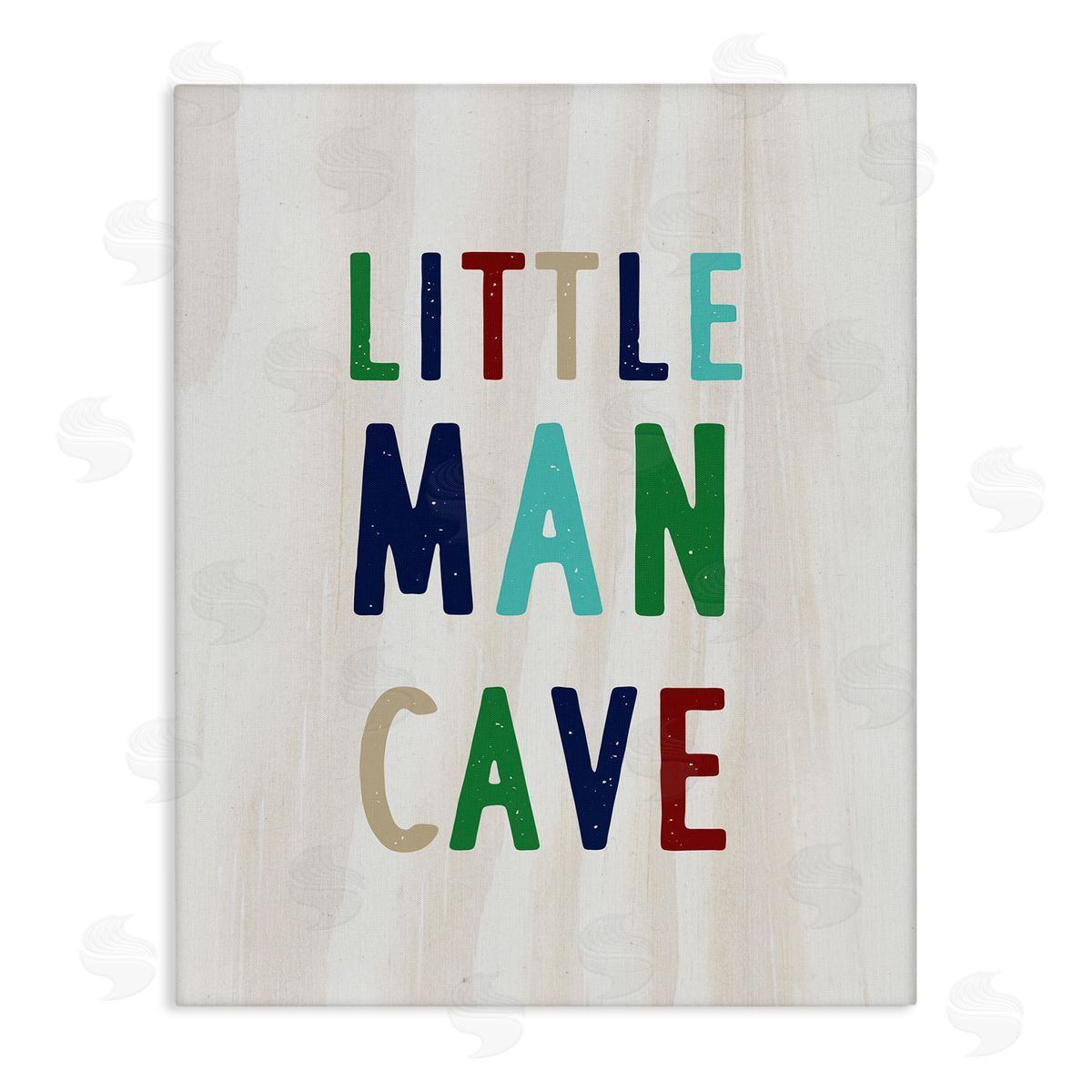 Little Man Cave Multi-Color Text Canvas Wall Art, Home Decor by Stupell Studio
