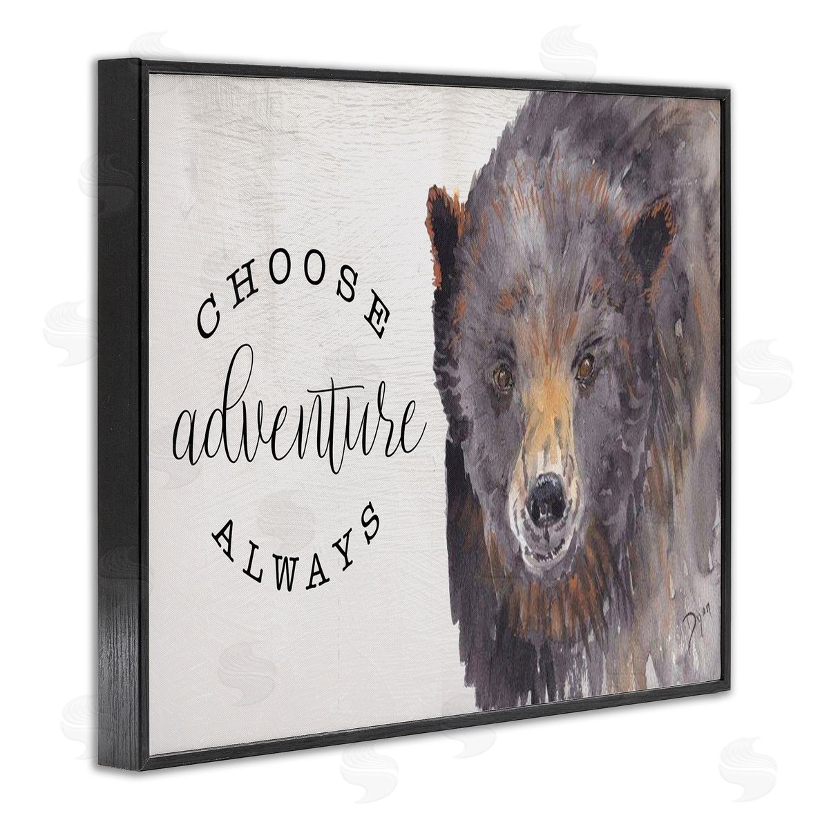 Choose Adventure Always Bear Black Frame Print Wall Art, Home Decor by Beverly Dyer
