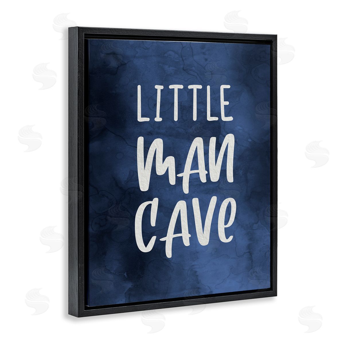 Little Man Cave Blue Watercolor Black Floating Frame Canvas Wall Art, Home Decor by Stupell Studio