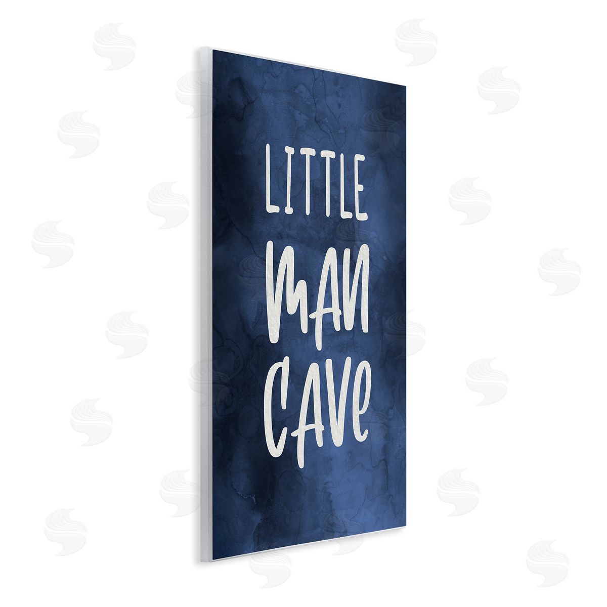 Little Man Cave Blue Watercolor Wood Plaque Wall Art, Home Decor by Stupell Studio