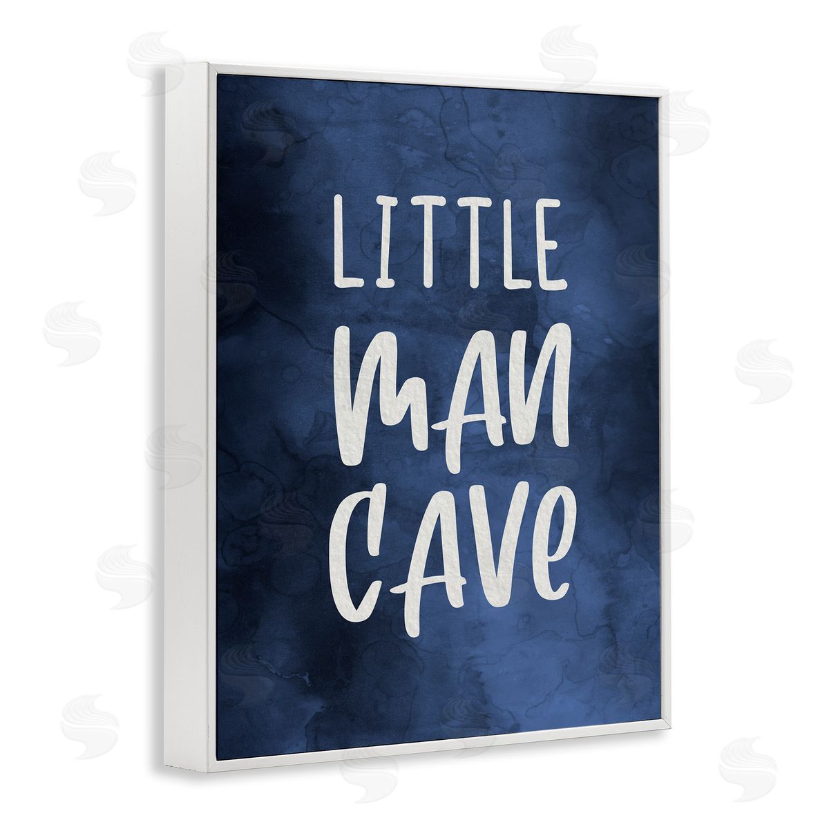 Little Man Cave Blue Watercolor White Frame Print Wall Art, Home Decor by Stupell Studio