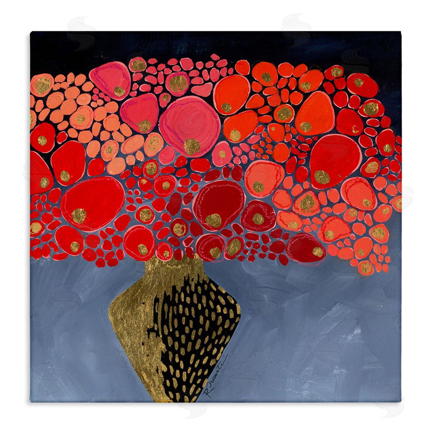 Ruth Fromstein | Abstract Red Florals in Vase