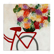 Ruth Fromstein | Red Bicycle Seat Florals