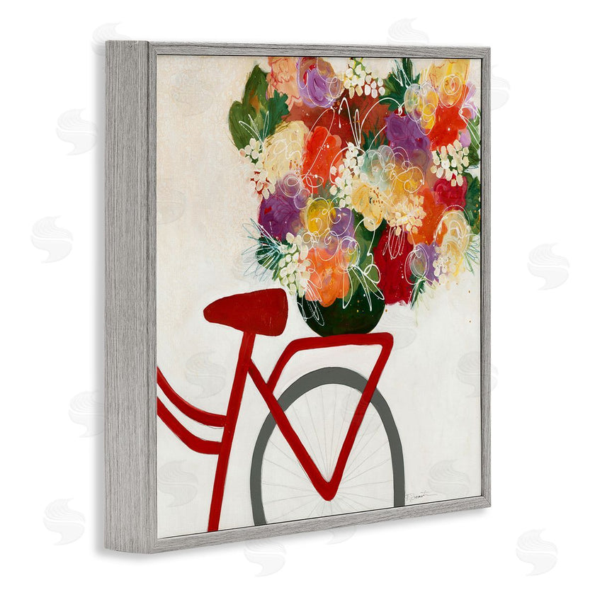 Ruth Fromstein | Red Bicycle Seat Florals