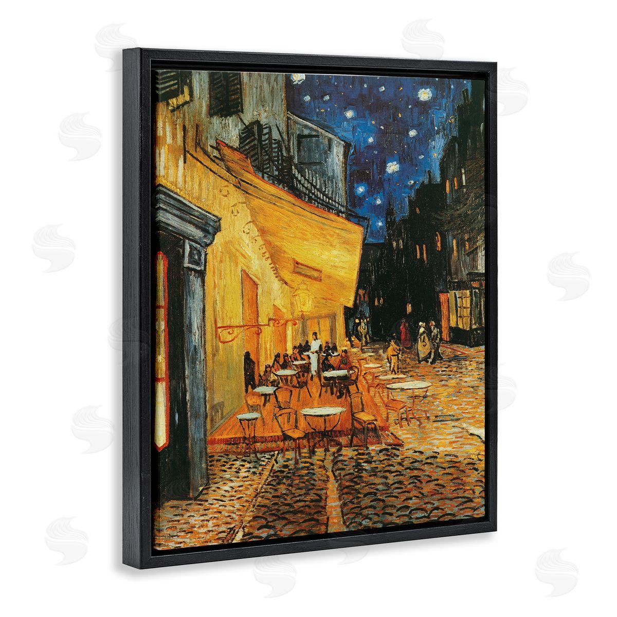 Cafe de Nuit Classical Painting Black Floating Frame Canvas Wall Art, Home Decor by Vincent Van Gogh