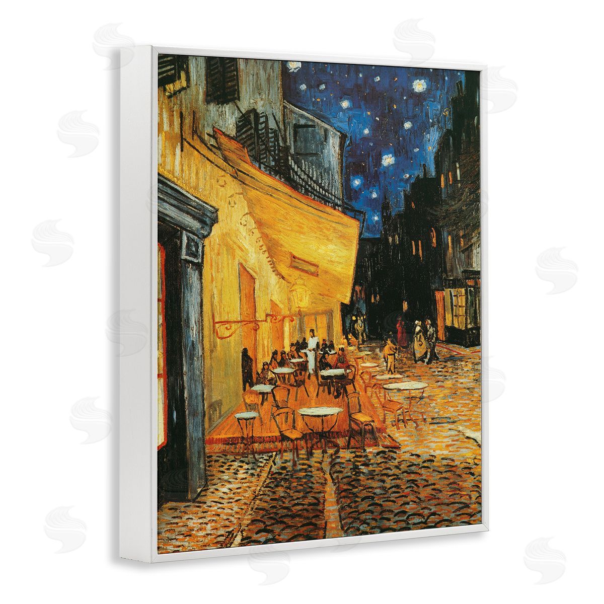 Cafe de Nuit Classical Painting White Frame Print Wall Art, Home Decor by Vincent Van Gogh