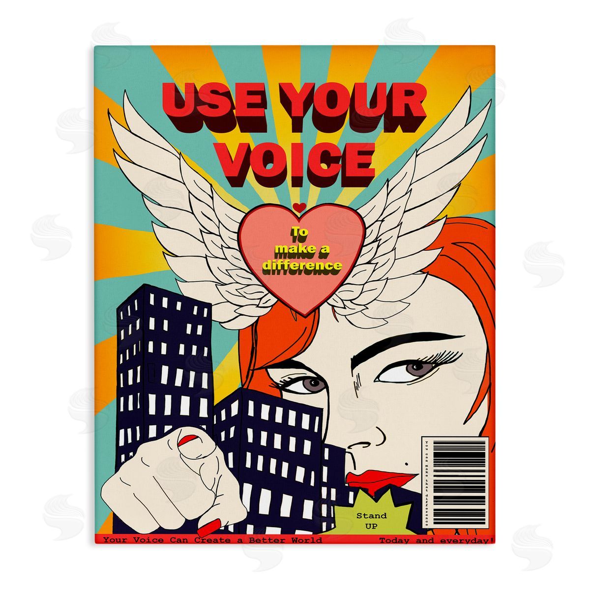 Use Your Voice Pop Art Canvas Wall Art, Home Decor by Sangita Bachelet