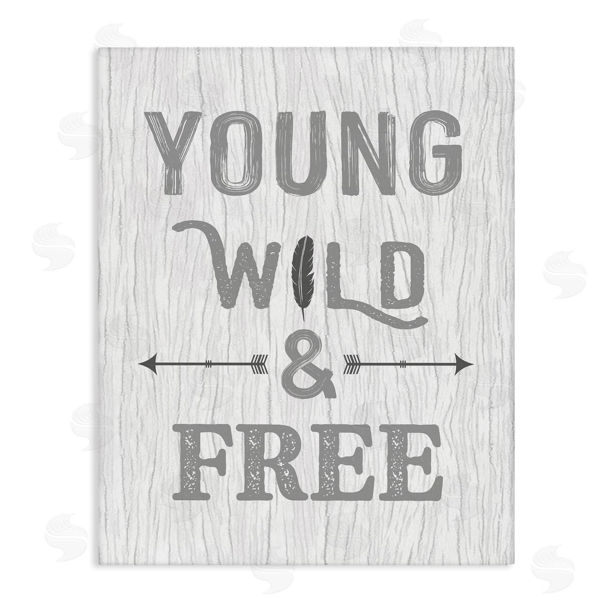 Rustic Young Wild and Free Canvas Wall Art, Home Decor by Ashley Calhoun