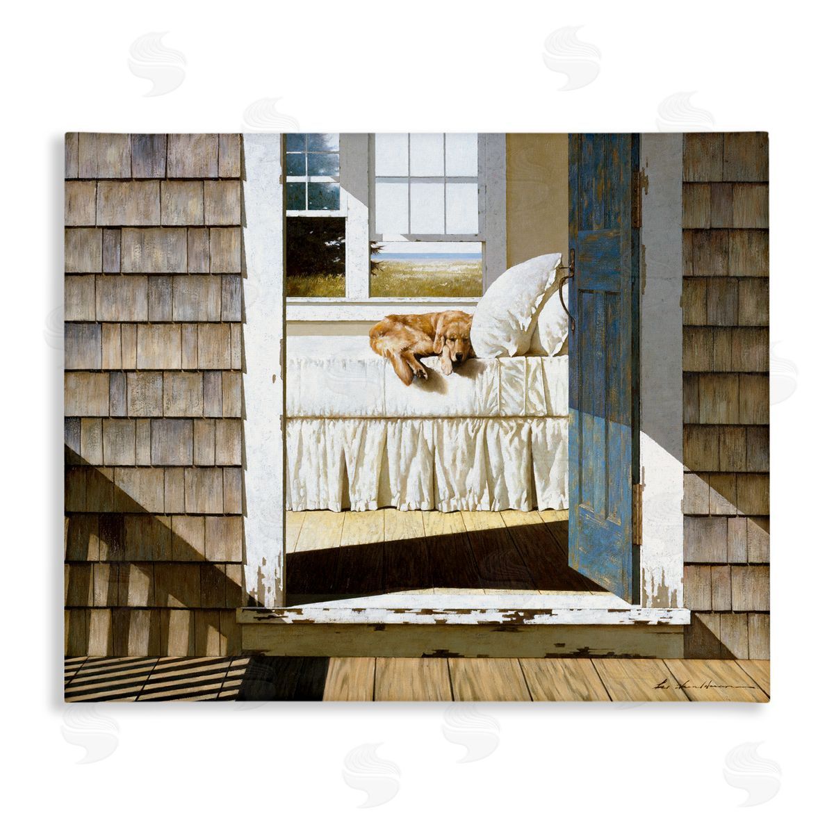 Dog Nap at Cape House Canvas Wall Art, Home Decor by Zhen-Huan Lu
