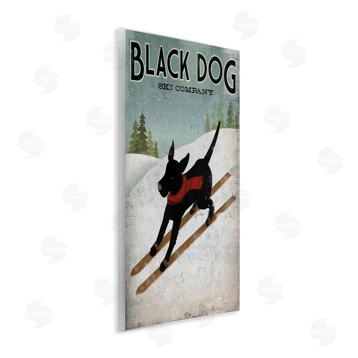 Black Dog Ski Company Wood Plaque Wall Art, Home Decor by Ryan Fowler