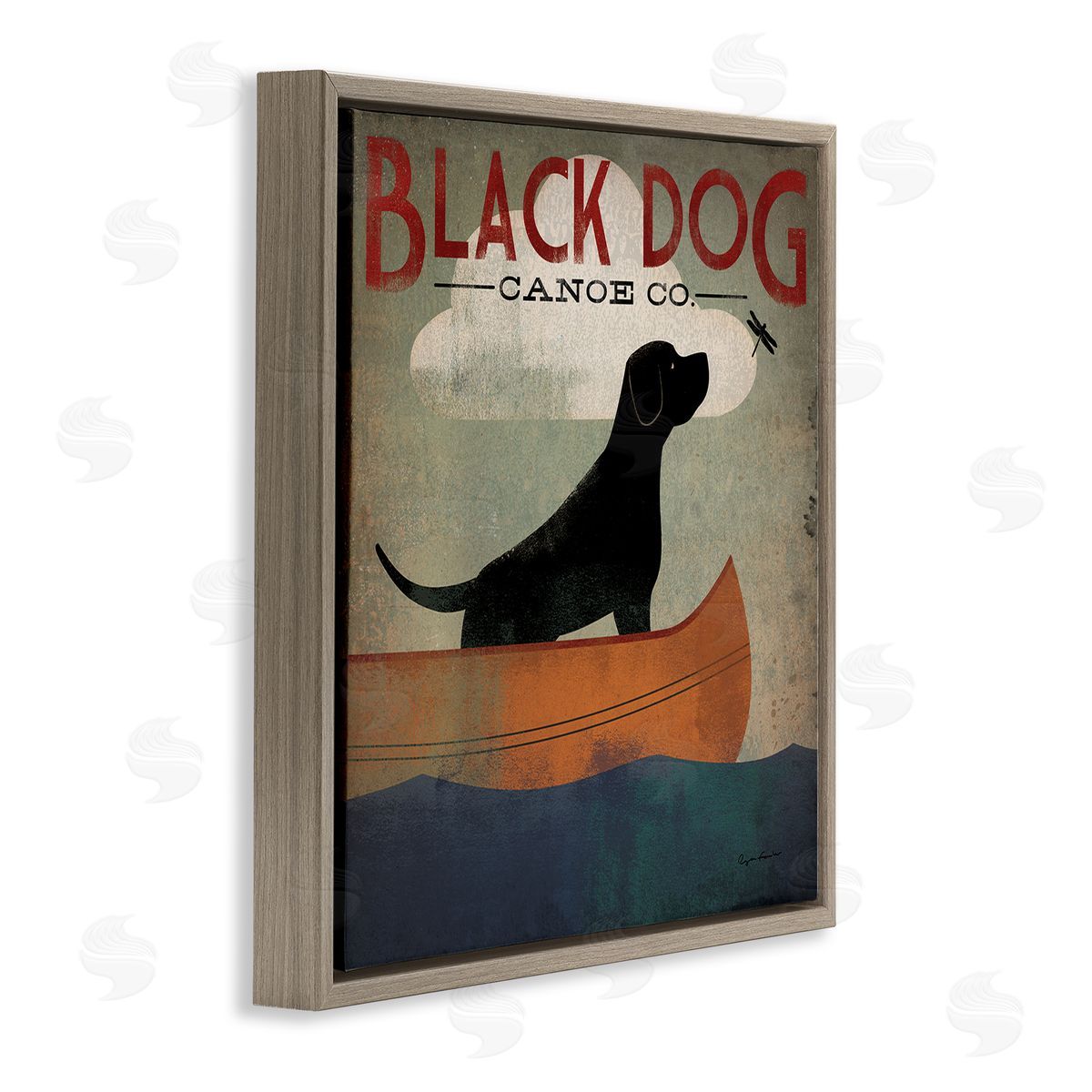 Black Dog Canoe Company Brown Floating Frame Canvas Wall Art, Home Decor by Ryan Fowler