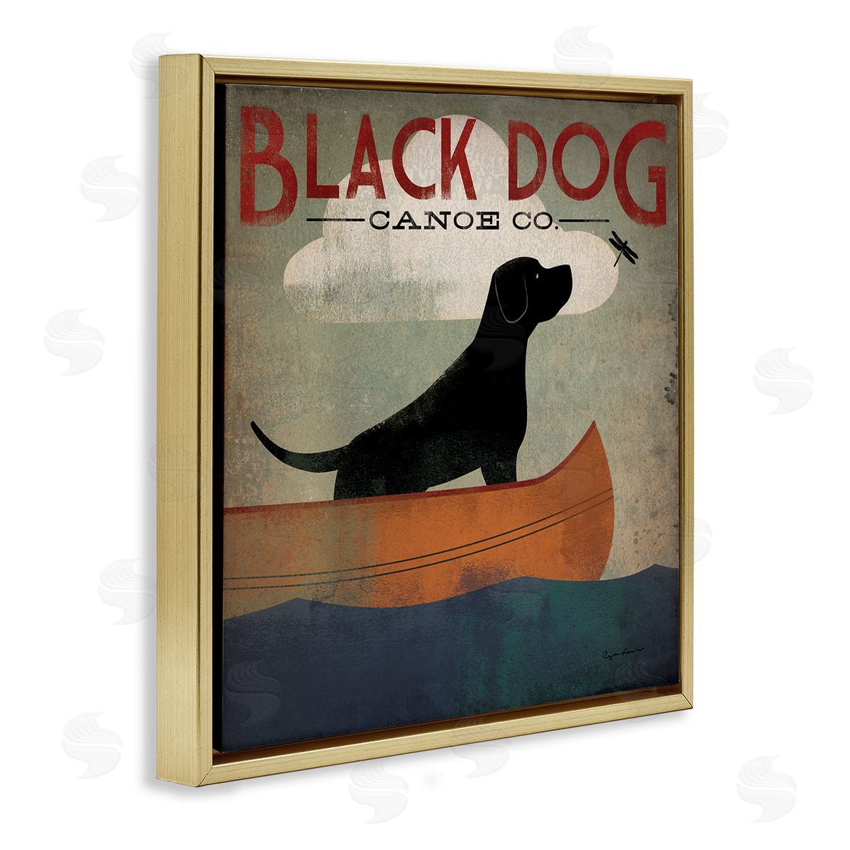 Black Dog Canoe Company Gold Floating Frame Canvas Wall Art, Home Decor by Ryan Fowler