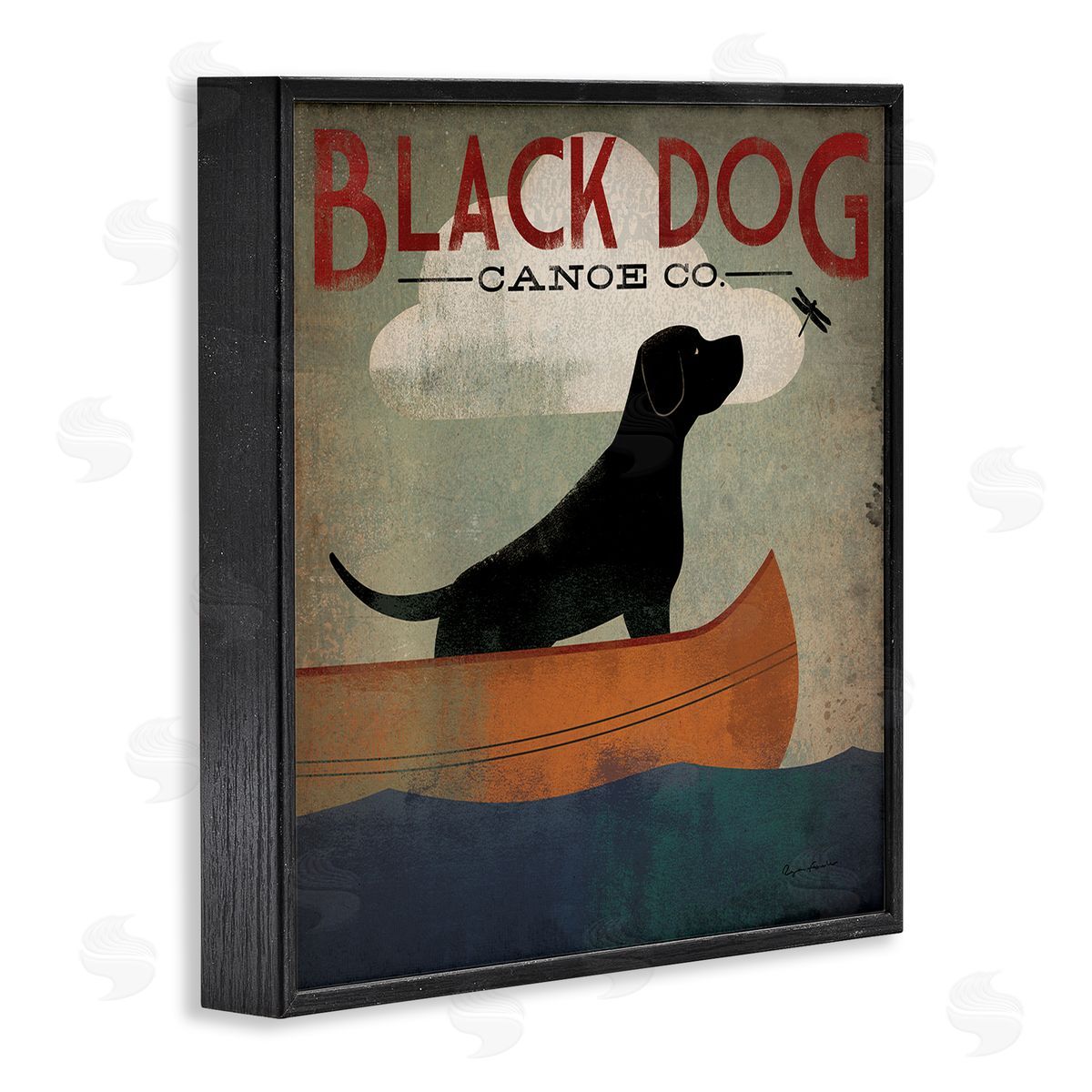 Black Dog Canoe Company Black Frame Print Wall Art, Home Decor by Ryan Fowler