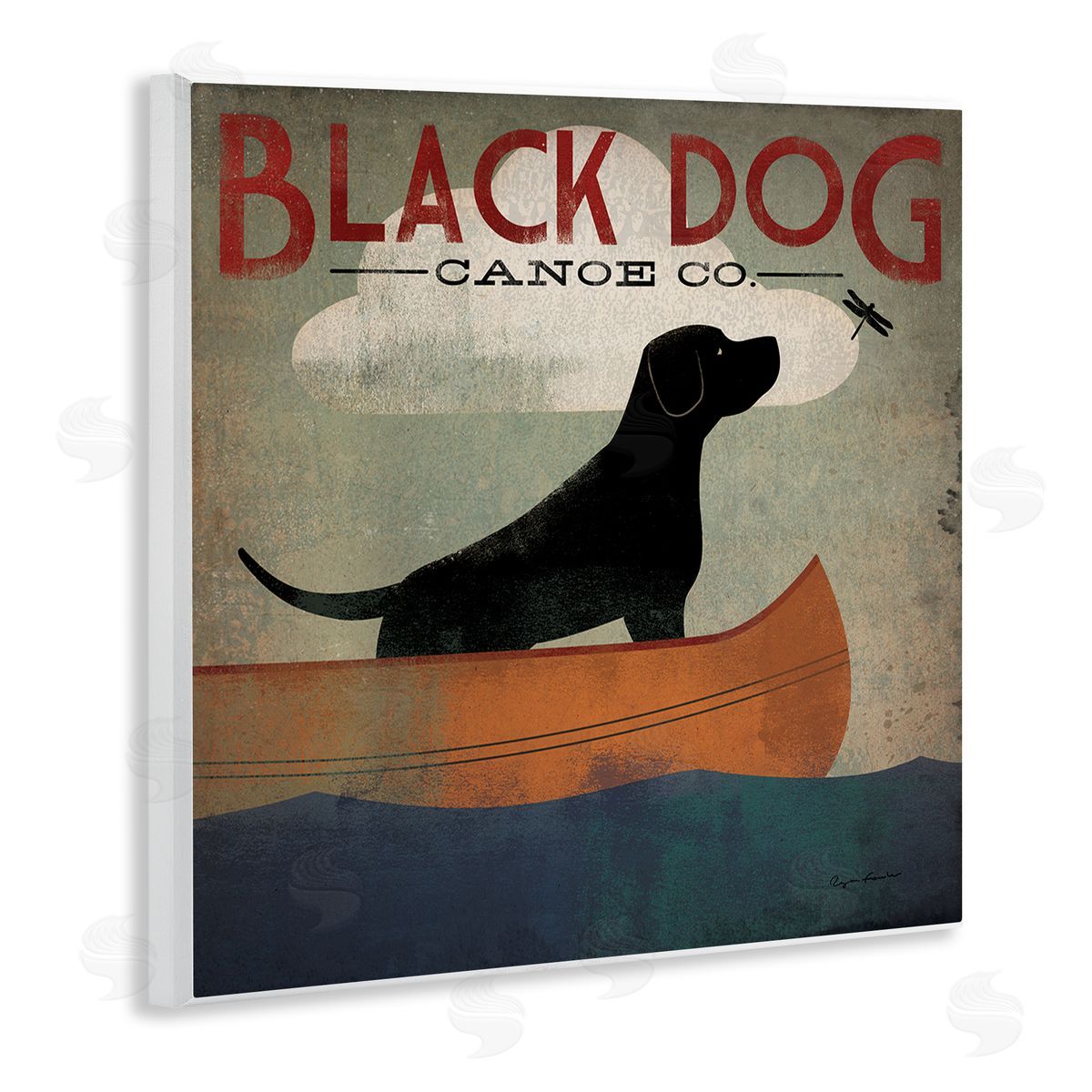 Black Dog Canoe Company Wood Plaque Wall Art, Home Decor by Ryan Fowler