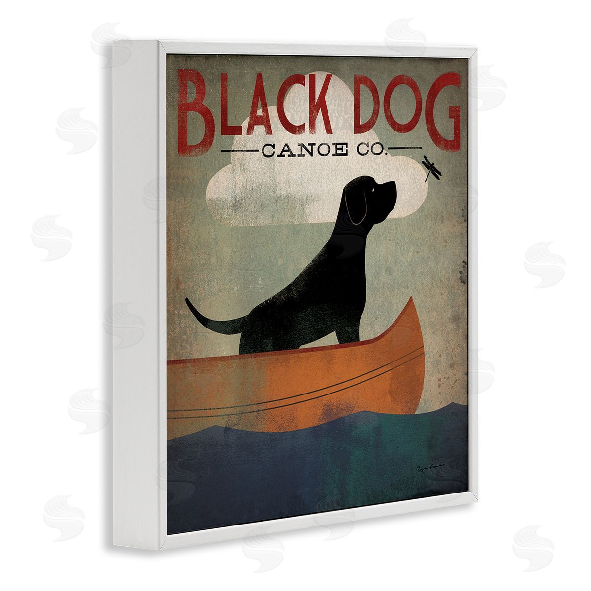 Black Dog Canoe Company White Frame Print Wall Art, Home Decor by Ryan Fowler