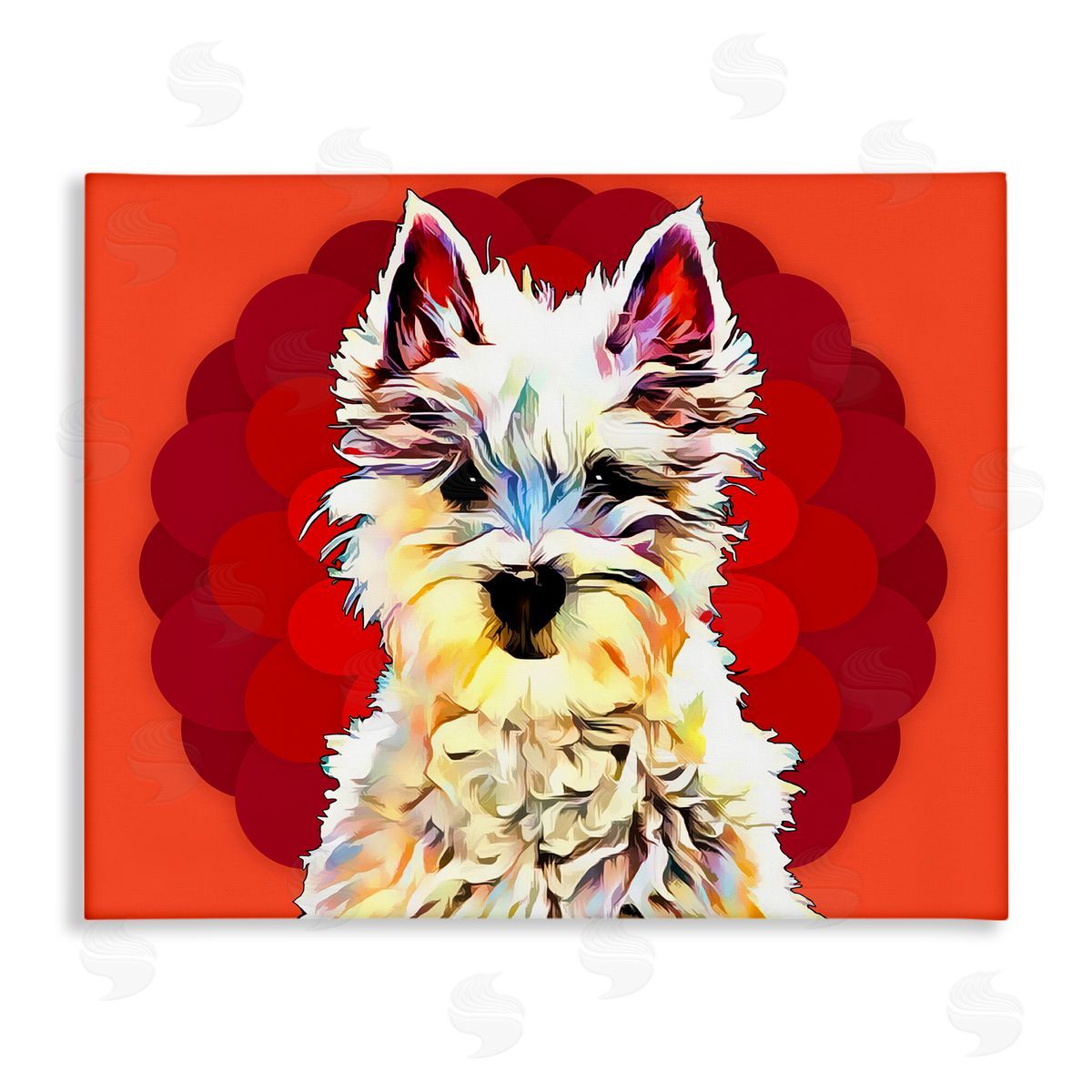 Westie Dog Red Pop Art Canvas Wall Art, Home Decor by Kim Curinga