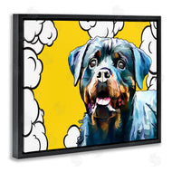 Kim Curinga | Rottweiler Dog Yellow Pop Art
