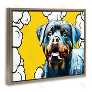Kim Curinga | Rottweiler Dog Yellow Pop Art