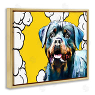 Kim Curinga | Rottweiler Dog Yellow Pop Art
