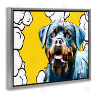 Kim Curinga | Rottweiler Dog Yellow Pop Art