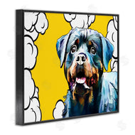 Kim Curinga | Rottweiler Dog Yellow Pop Art