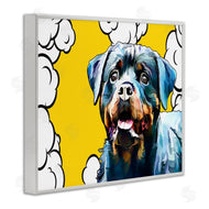 Kim Curinga | Rottweiler Dog Yellow Pop Art