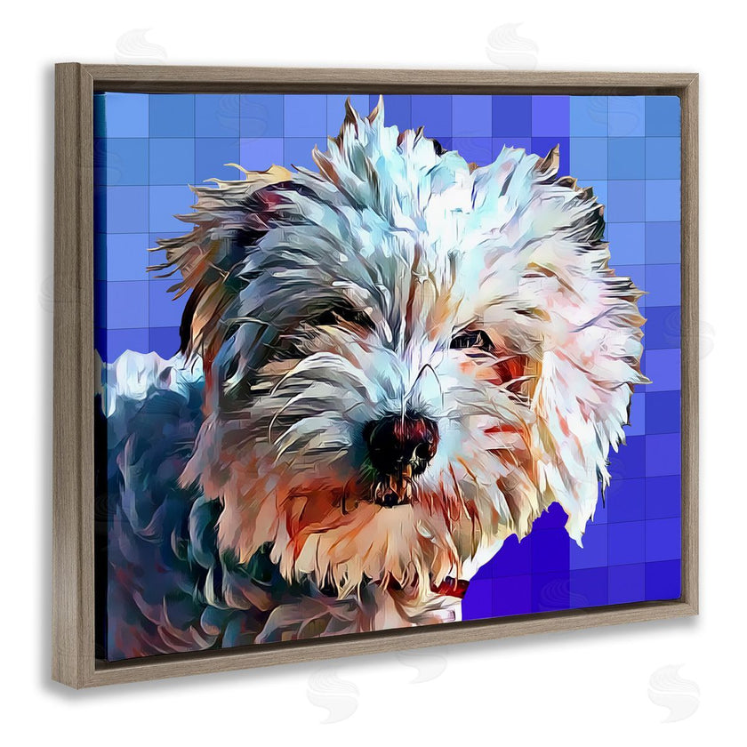Kim Curinga | Bichon Puppy Blue Pattern